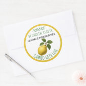 Home Made Quince Preserves Canning Label Sheet ラウンドシール (封筒)