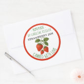 Home Made Strawberry Jam Canning Label Sheet ラウンドシール (封筒)