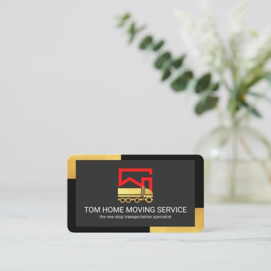 Home Movers On Black Gold Corners 名刺 (スタンド正面)