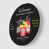 Home Movie Theater Beer Soda Wall Clock ラージ壁時計 (傾斜)
