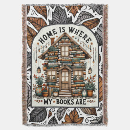 Home of Books Blanケット | 居心地の良い本虫のスロー | コット スローブランケット