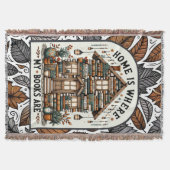 Home of Books Blanケット | 居心地の良い本虫のスロー | コット スローブランケット (正面)