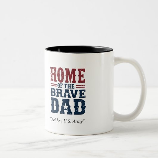 Home of the Brave Dad Mug – Funny Patriotic Gift ツートーンマグカップ (右)