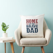 Home of the Brave Dad Pillow – Funny Couch Gift クッション (椅子)