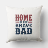 Home of the Brave Dad Pillow – Funny Couch Gift クッション (裏面)