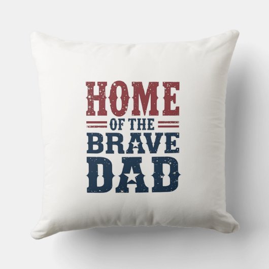 Home of the Brave Dad Pillow – Funny Couch Gift クッション (裏面)