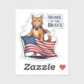 Home of the Brave - Patriotic Cat シール (シート)