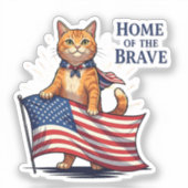 Home of the Brave - Patriotic Cat シール (正面)