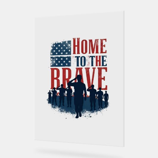 Home of the Brave Salute Tee アクリルサイン (傾斜)