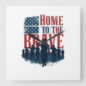 Home of the Brave Salute Tee スクエア壁時計 (正面)