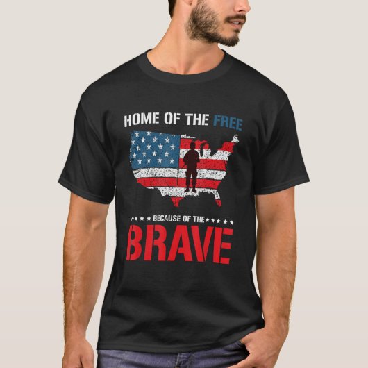 Home Of The Free Because Of The Brave 7 Tシャツ (正面)