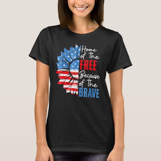 Home Of The Free Because Of The Brave Sunflower 4t Tシャツ (正面)
