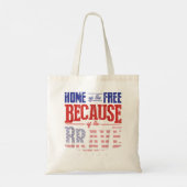 Home of the free for the Brave American Mem トートバッグ (裏面)