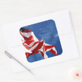 Home of the free for the Brave Sticker スクエアシール (封筒)
