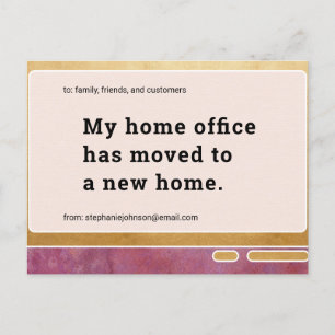 Home Office新しいアドレスコンピュータ画面の移動 案内ポストカード