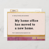 Home Office新しいアドレスコンピュータ画面の移動 案内ポストカード (正面/裏面)