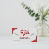 Home & Office Cleaning Servicesレッドロゴモノグラム 名刺 (スタンド正面)