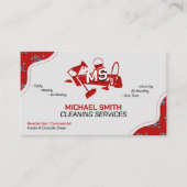 Home & Office Cleaning Servicesレッドロゴモノグラム 名刺 (正面)
