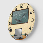 Home Office Desk Laptop Coffee ラージ壁時計 (傾斜)