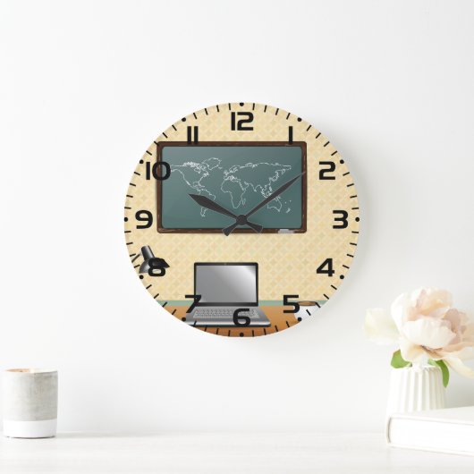 Home Office Desk Laptop Coffee ラージ壁時計 (ホーム)