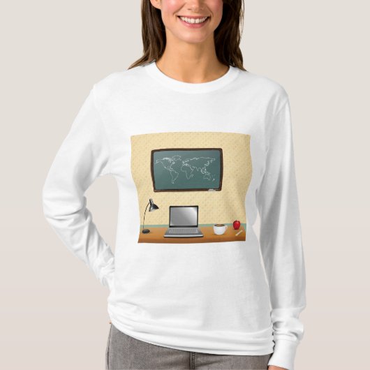 Home Office Desk Laptop Coffee Tシャツ (正面)