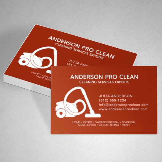 Home & Office Proクリーニングサービスクリムゾンレッド 名刺