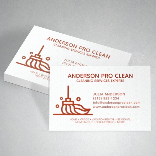 Home & Office Proクリーニングサービスクリムゾンレッド 名刺