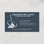 Home & Office ProクリーニングサービスNavy Blue 名刺 (正面)