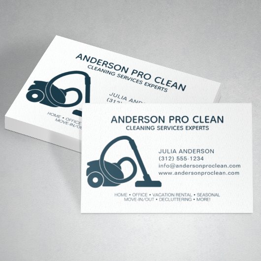 Home & Office ProクリーニングサービスNavy Blue 名刺
