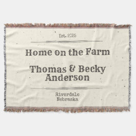 Home on the Farm, Family Name, Vintage スローブランケット