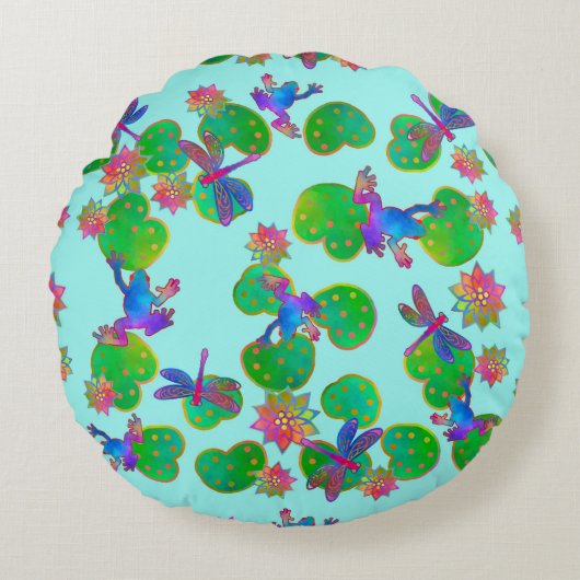 Home on the Water Winter ラウンドクッション (正面)