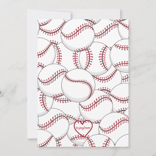 Home One, Baseball 1st Birthday 招待状 (裏面)