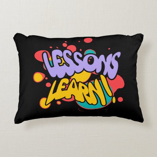 HOME PAINT SPLASH LESSONS LEARN ACCENT PILLOW アクセントクッション (正面)