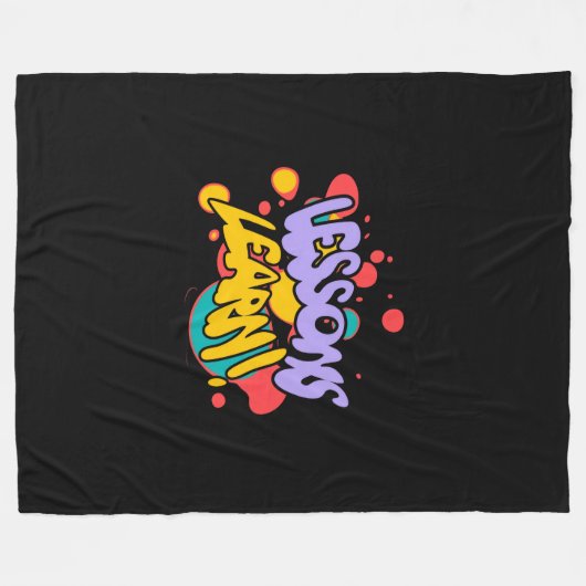 HOME PAINT SPLASH LESSONS LEARN FLEECE BLANKET  フリースブランケット (正面(横))