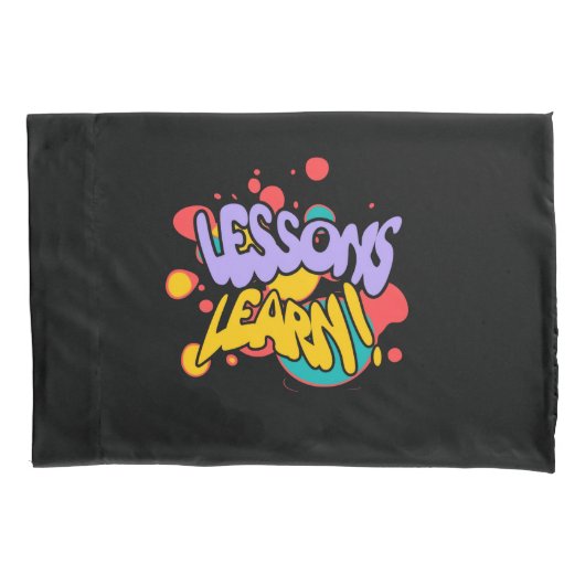 HOME PAINT SPLASH LESSONS LEARN PILLOW CASE 枕カバー (正面)