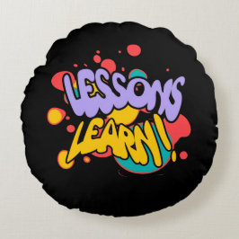 HOME PAINT SPLASH LESSONS LEARN ROUND PILLOW  ラウンドクッション