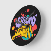 HOME PAINT SPLASH LESSONS LEARN ROUND WALL CLOCK  ラウンド壁時計 (傾斜)