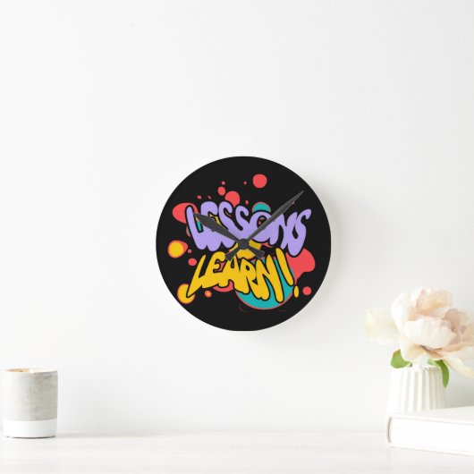 HOME PAINT SPLASH LESSONS LEARN ROUND WALL CLOCK ラウンド壁時計 (ホーム)