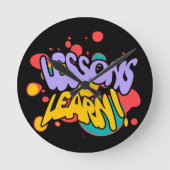 HOME PAINT SPLASH LESSONS LEARN ROUND WALL CLOCK ラウンド壁時計 (正面)