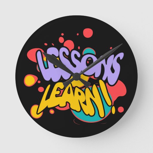 HOME PAINT SPLASH LESSONS LEARN ROUND WALL CLOCK  ラウンド壁時計 (正面)