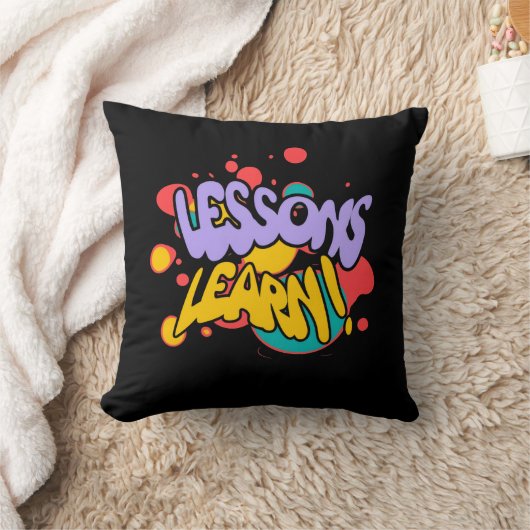 HOME PAINT SPLASH LESSONS LEARN THROW PILLOW クッション (ブランケット)