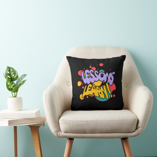 HOME PAINT SPLASH LESSONS LEARN THROW PILLOW クッション (椅子)