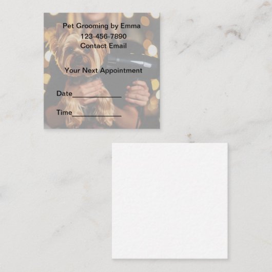 Home Pet Grooming Service Cool Appointment Cards 予約カード (正面/裏面)