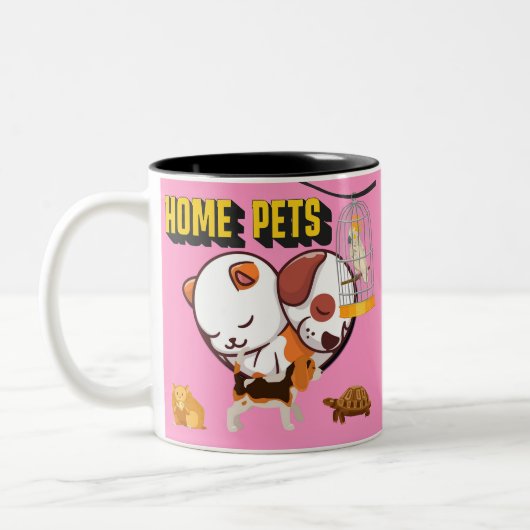 Home Pets – Cute & Cozy Animal Love for Your Space ツートーンマグカップ (左)