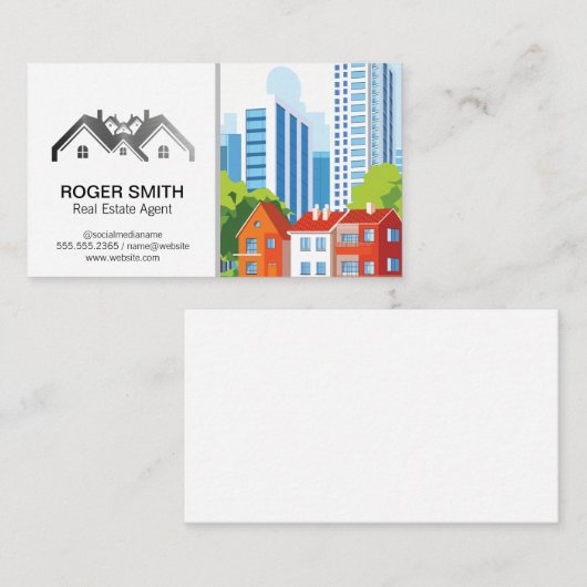 Home Properties Realtor Logo | City Buildings 名刺 (正面/裏面)