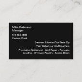 Home Property Foundation Repair Business Card 名刺 (裏面)