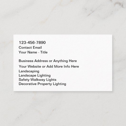 Home Property Landscape Lighting 名刺 (裏面)