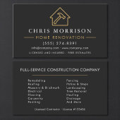 Home Renovation Contractor Builder Black Gold 名刺