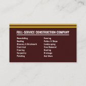 Home Renovation Contractor Modern Maroon and Gold 名刺 (裏面)