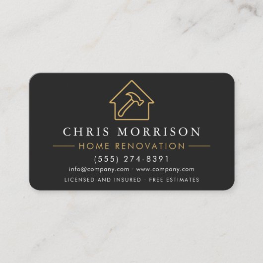 Home Renovation Repair QR Code Professional 名刺 (正面)